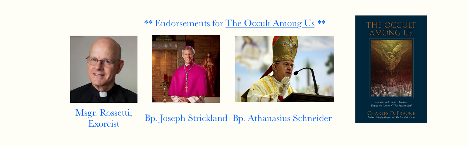 Bishops and Exorcists Endorse "The Occult Among Us"!